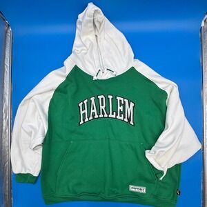 Vintage Starter Asphalt Legend Harlem Hoodie Green White Oversized 90W76 XL